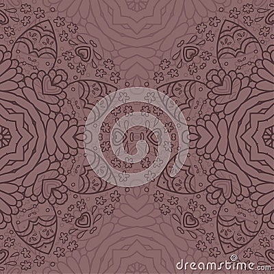 Ornamental half round lace pattern, circle background, crocheting handmade lace, lacy arabesque designs. Vector Illustration