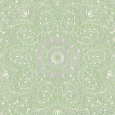 ornamental lace pattern, circle background with many details, lo Vector Illustration