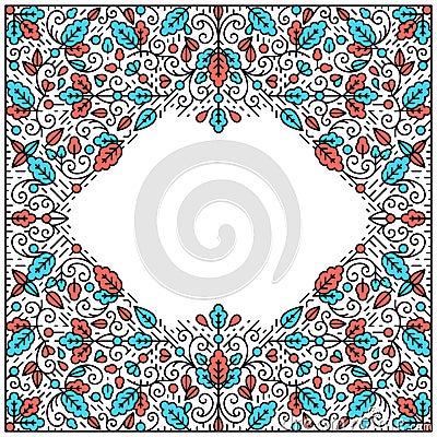 Ornamental line background, monoline style. Vector Illustration