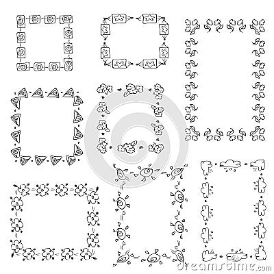 Ornamental lines and stripes doodle of free hand drawing sketch vector Vector Illustration
