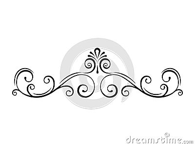 Ornamental page divider. Swirls, filigree calligraphic borders. Scroll, Curls. Decorative ornate frames. Vector. Vector Illustration