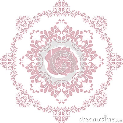 Ornamental pink circular element Vector Illustration