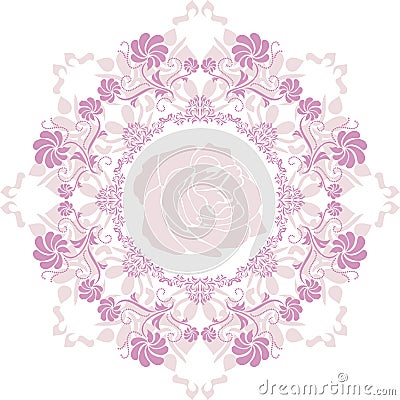 Ornamental purple circular element Vector Illustration