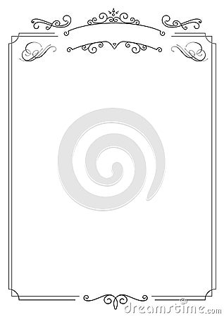 Ornamental retro elegant border and white background Stock Photo