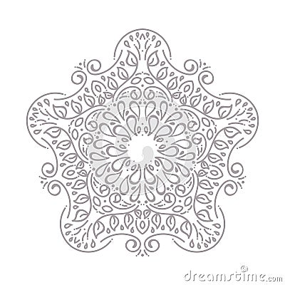 Ornamental round floral pattern. Decorative line art frame for design template. Elegant vector element , place text. Vector Illustration