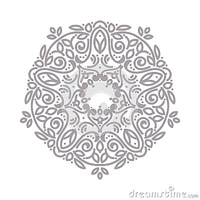 Ornamental round floral pattern. Decorative line art frame for design template. Elegant vector element , place text. Vector Illustration