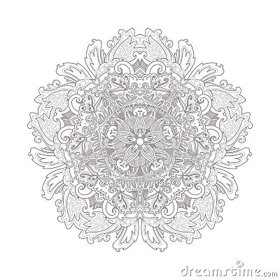 Ornamental round floral pattern. Decorative line art frame for design template. Elegant vector element , place text. Vector Illustration