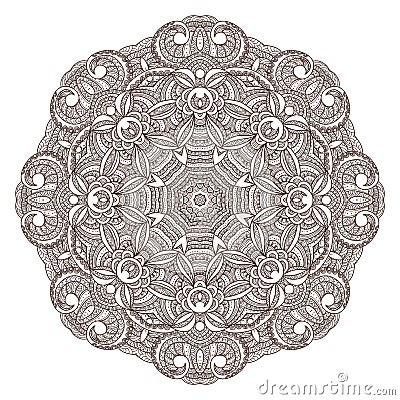 Ornamental round lace pattern Vector Illustration