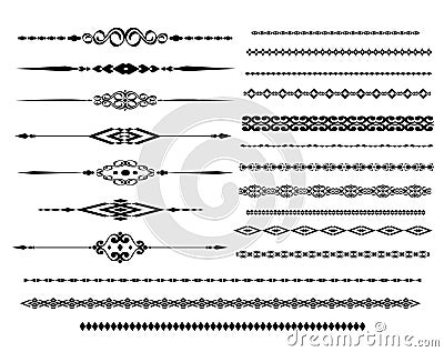 Ornamental rule lines in different design Vector Illustration