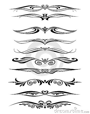 Ornamental rule lines in different design Vector Illustration