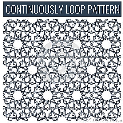 Ornamental seamless loop arabic or islamic geometric pattern tiles. Vector Illustration