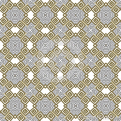 Ornamental seamless pattern. Greek style elegant structured background. Repeat colorful backdrop. Greek key meanders golden Vector Illustration