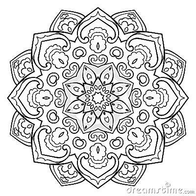 Ornamental simple mandala. Vector Illustration