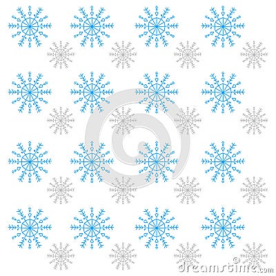 Ornamental Snowflakes Xmas Pattern Texture Background Vector Illustration