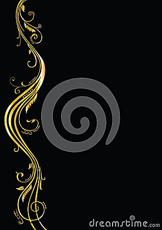 Ornamental stream on black Vector Illustration