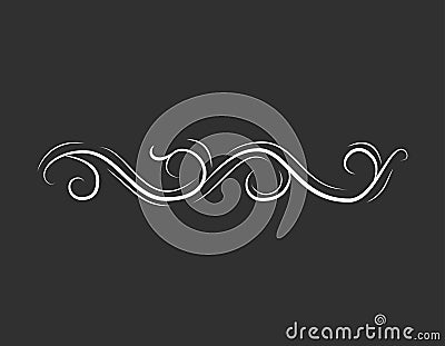 Ornamental swirly border, vignette, page decoration. Vector scroll element. Vector Illustration