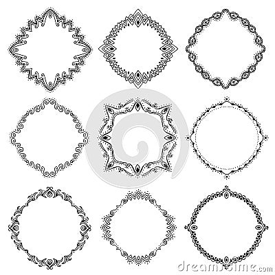 Ornamental text frames Vector Illustration