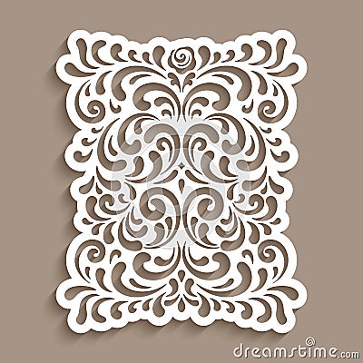 Ornamental tile with cutout paper pattern Vector Illustration