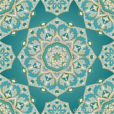 Ornamental turquoise pattern. Vector Illustration