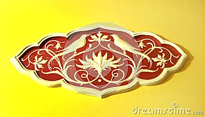 An ornamental wall sculptures in palace of bangalore. Editorial Stock Photo