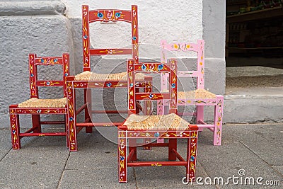 Ornamental wooden chair Stock Photo