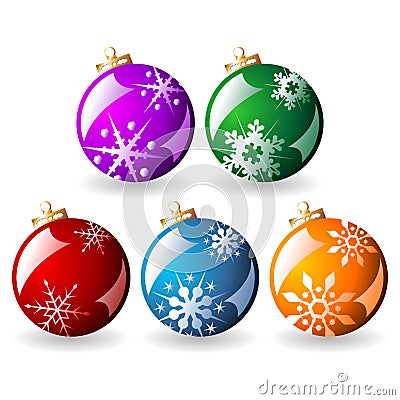 Ornamented Christmas balls Vector Illustration