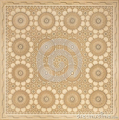 Ornamented Moroccan Ceiling Stock Photo