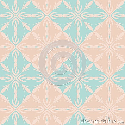 Ornate arabic seamless pattern, beige green mint color, decorative east illustration for design Cartoon Illustration