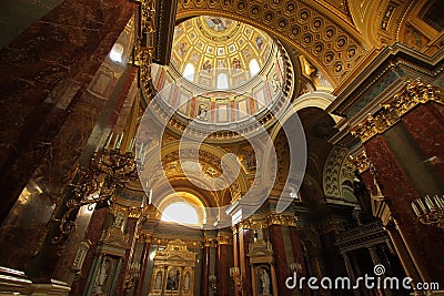 Ornate architecture, St. Stephen's Basilica, Budapest Stock Photo