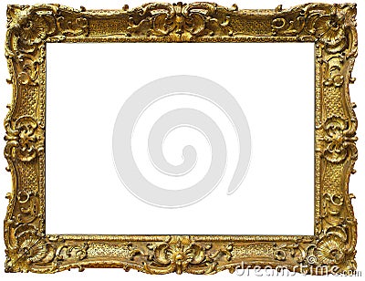 Vintage Baroque Gold Frame Stock Photo