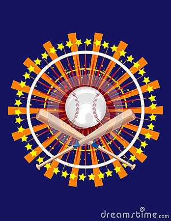 Ornate Baseball Graphic! Stock Photo