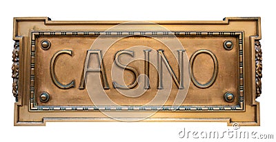 Ornate Brass Sign For A Casino Stock Photo