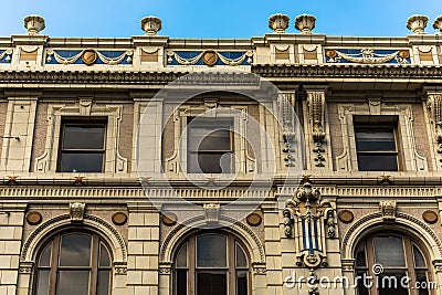 Ornate Building Detail in Dallas Stock Photo