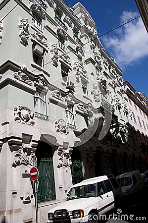 Ornate building in Lisbon Portugal Editorial Stock Photo