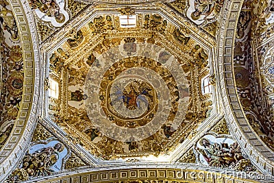 Ornate Ceiling Dome Santo Domingo de Guzman Church Oaxaca Mexico Editorial Stock Photo