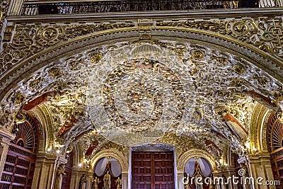 Ornate Ceiling Door Santo Domingo de Guzman Church Oaxaca Mexico Editorial Stock Photo