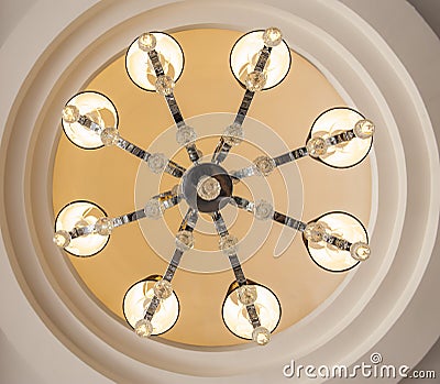 Ornate ceiling light chandelier Stock Photo