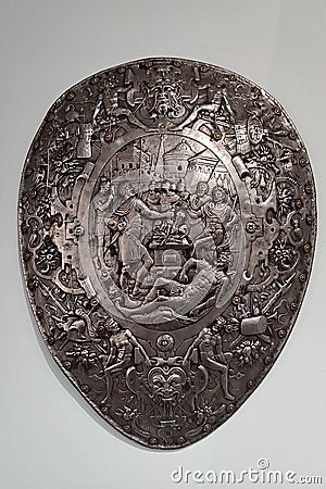 The ornate ceremonial shield Stock Photo