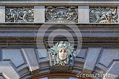 Ornate decoration of Singer House building in St.Petersburg, Russia. Stock Photo