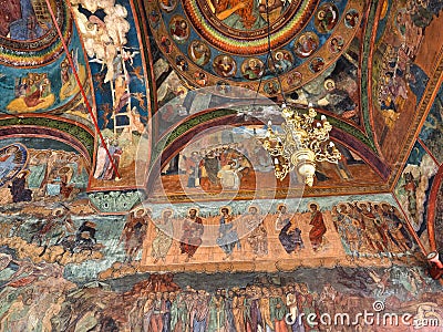 Ornate Dome Interior, Romanian Patriarchal Cathedral, Bucharest Editorial Stock Photo