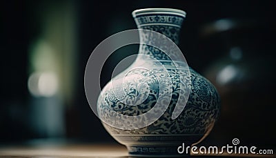Ornate earthenware vase, antique Turkish souvenir decoration generated by AI Stock Photo