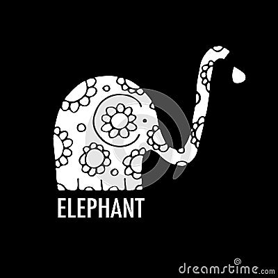 Ornate elephant design Vector Illustration