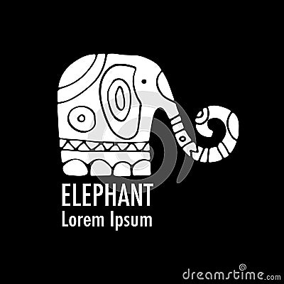 Ornate elephant design Vector Illustration