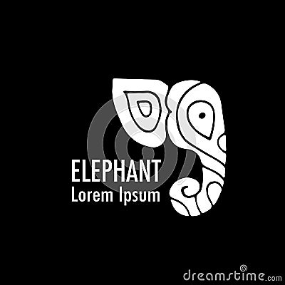 Ornate elephant design Vector Illustration