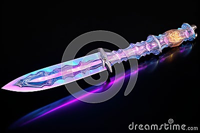 Ornate Exotic short sword banner. Generate Ai Stock Photo