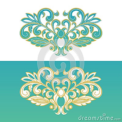 Ornate floral element for design. Vector Illustration