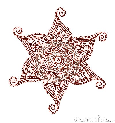 Ornate flower - decorative indian design. Mehendi vector, embroidery style Vector Illustration