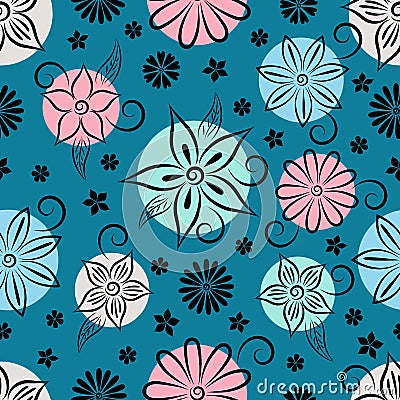 Ornate flower vector seamless pattern. Floral ornament seamless texture. Textile, packaging. Vector Illustration