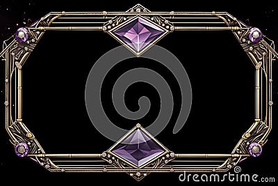 an ornate frame with purple crystals on it Stock Photo