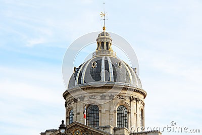 Ornate gilded dome of the French Institute in Paris Stock Photo